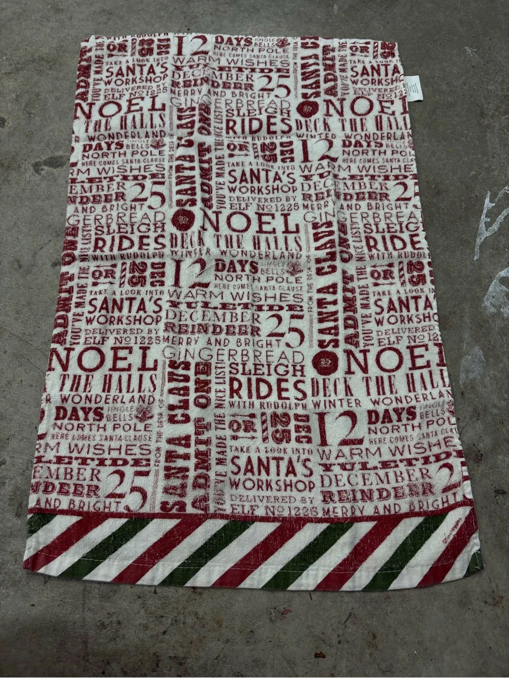 KalDee Designs Christmas Santa NOEL Text Cotton Hand Towel 11x15